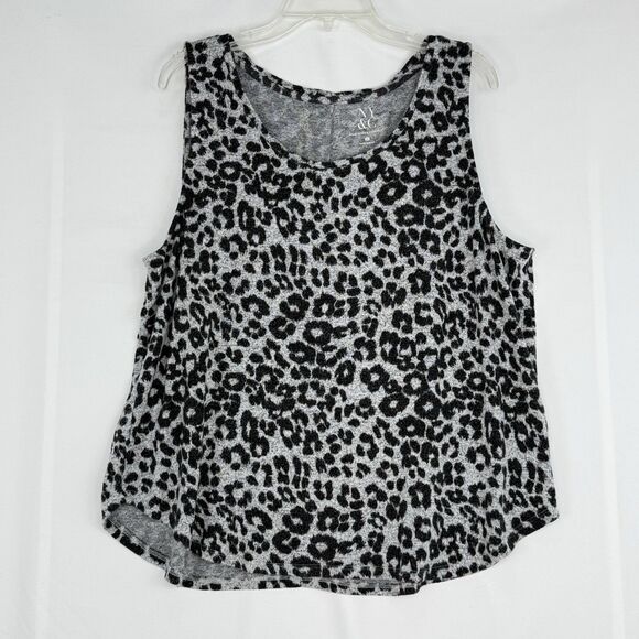 New York & Company Tops - New York & Company Knit Animal Print Tank Top Women’s Size 2XL Grey